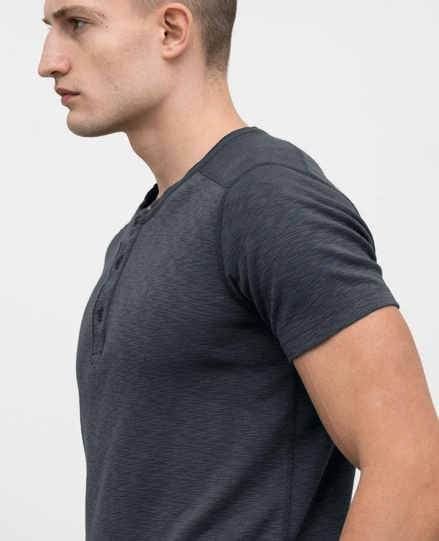 1x1 Slub Short Sleeve Henley Shadow