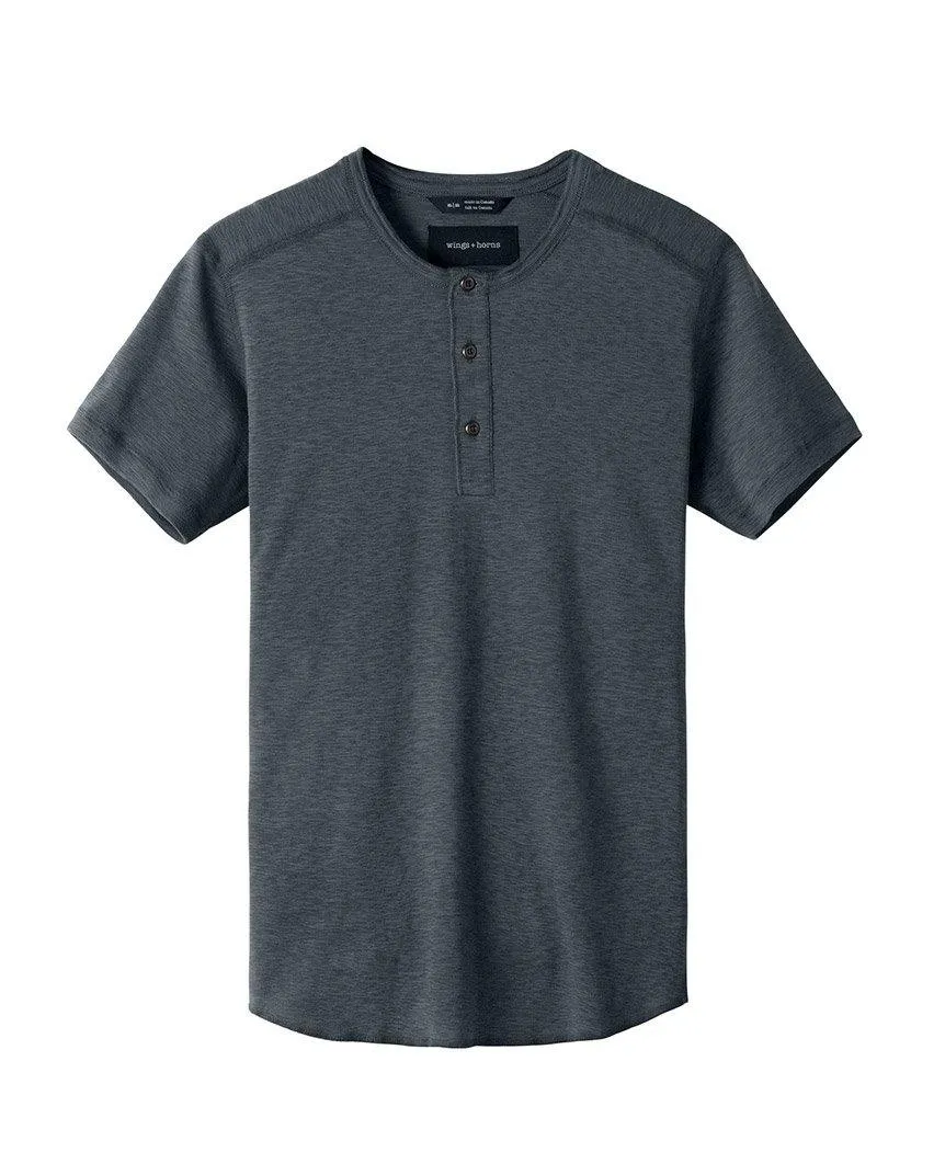 1x1 Slub Short Sleeve Henley Shadow