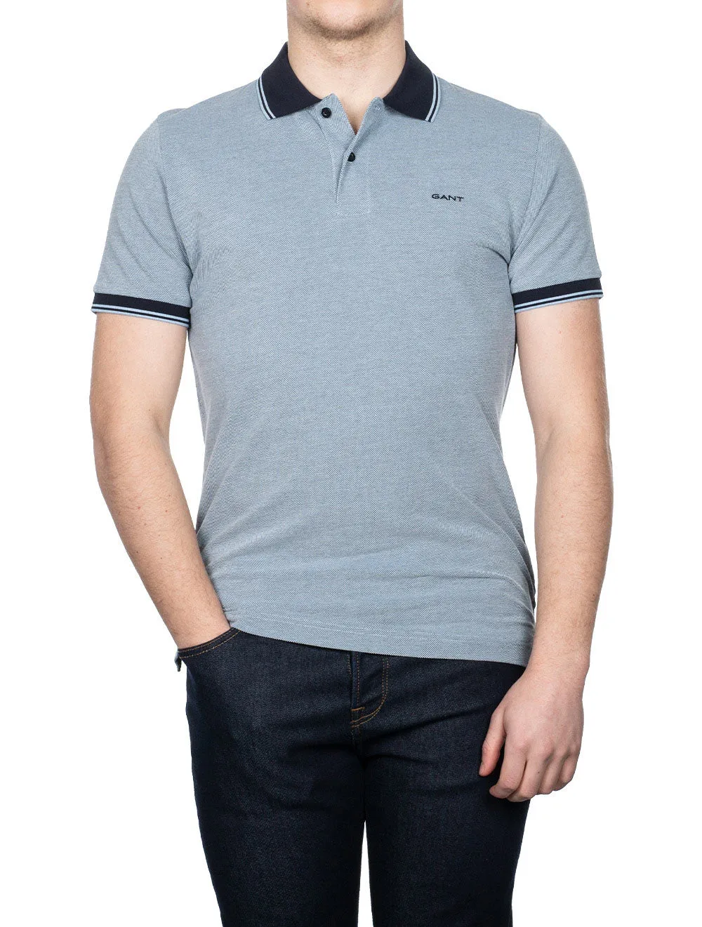 4-colour Oxford Pique Shortsleeve Gentle Blue