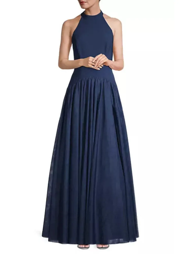 Aidan Mattox Halter Neckline Sleeveless Drop Waist Ball Gown