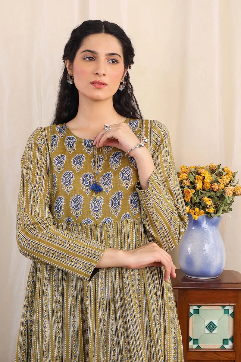 Ajrak Block Dress