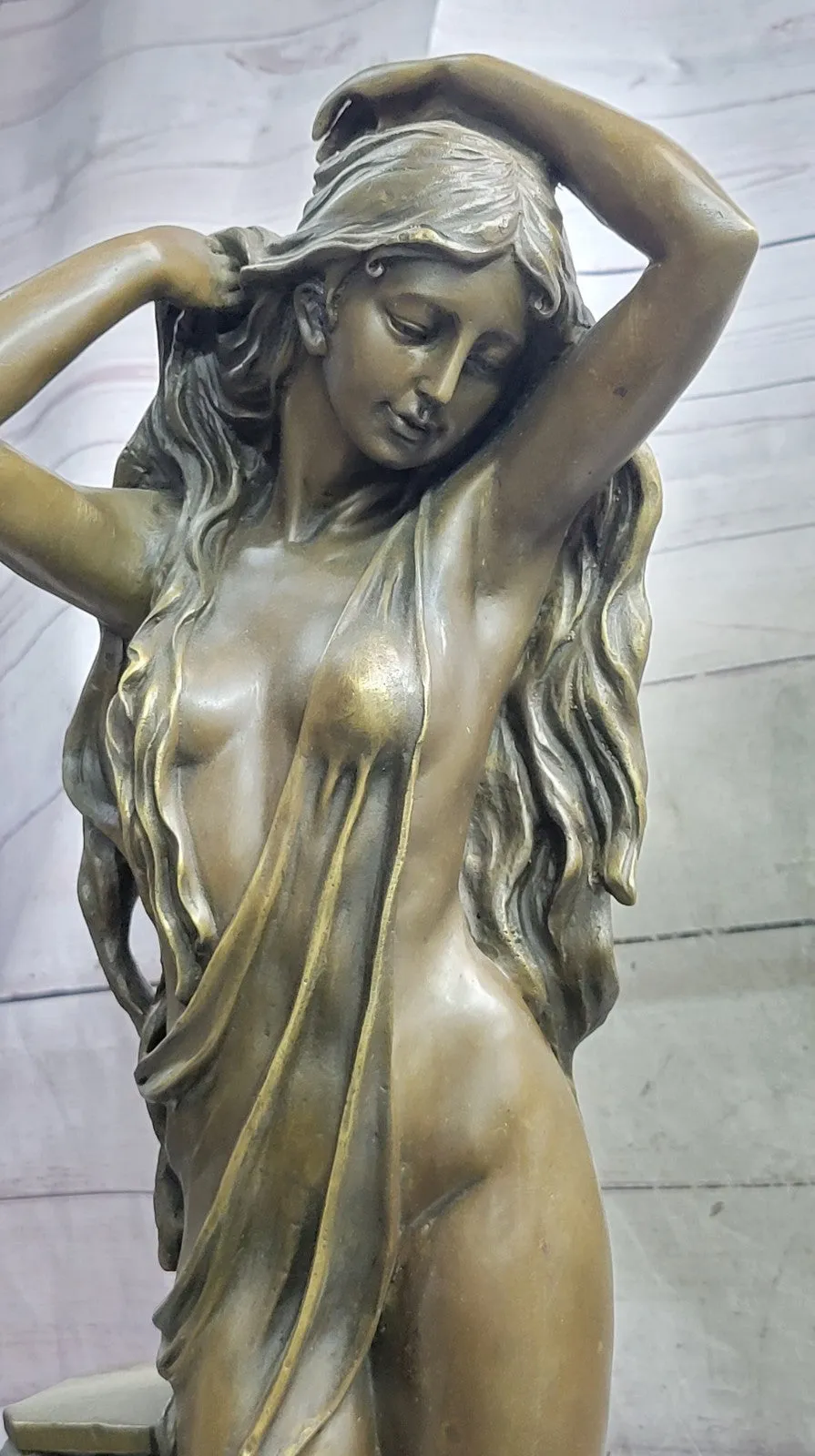 Aldo Vitaleh Art Deco Bronze Statue - Alluring Woman Sculpture, Signed Original