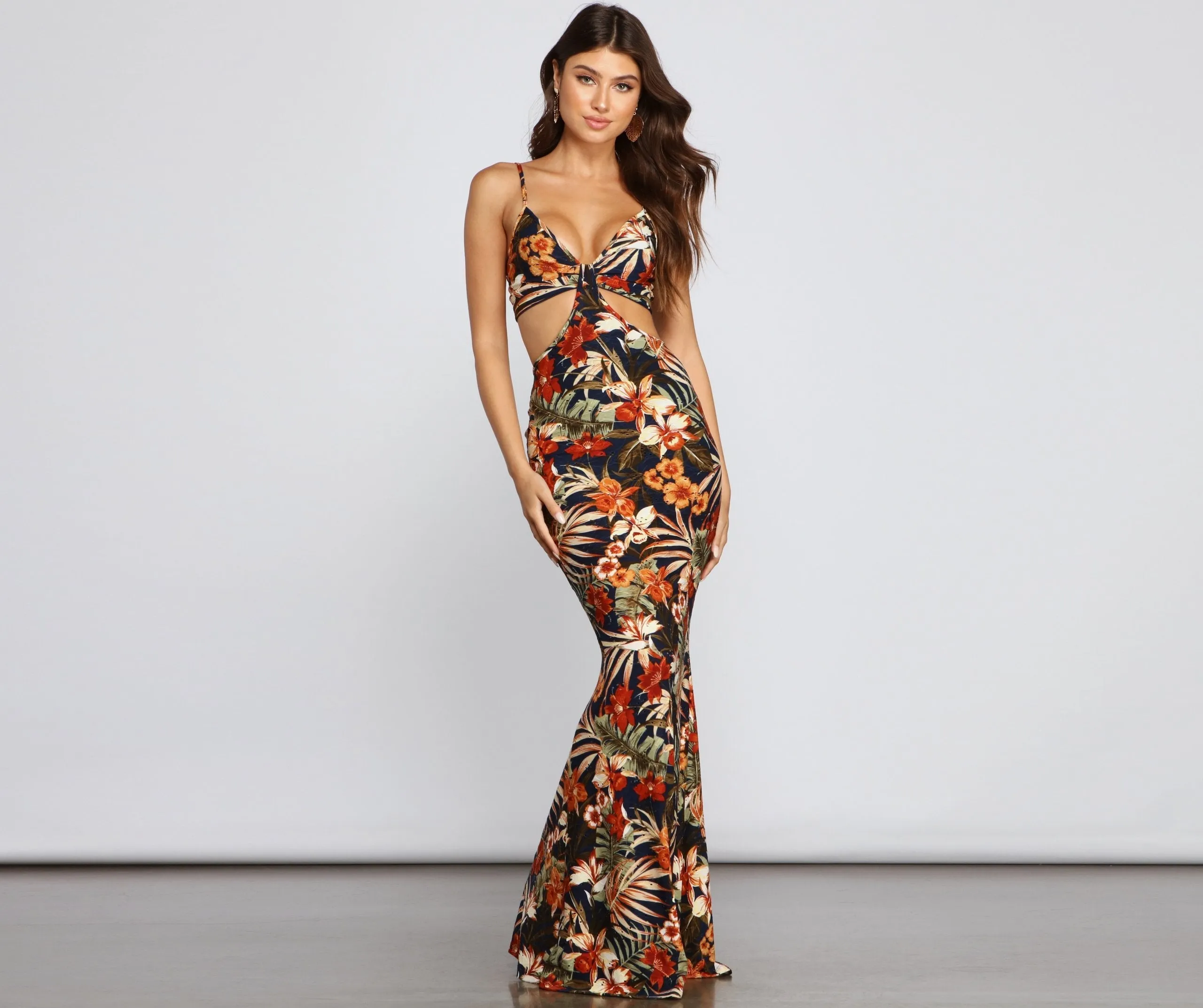 All Eyes On Me Graceful Floral Eyelet Maxi Dress