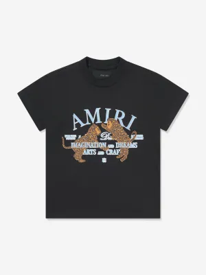 Amiri Kids Arts District Leopard T-Shirt in Black