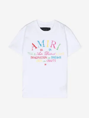 Amiri Kids Arts District Scribble T-Shirt in White