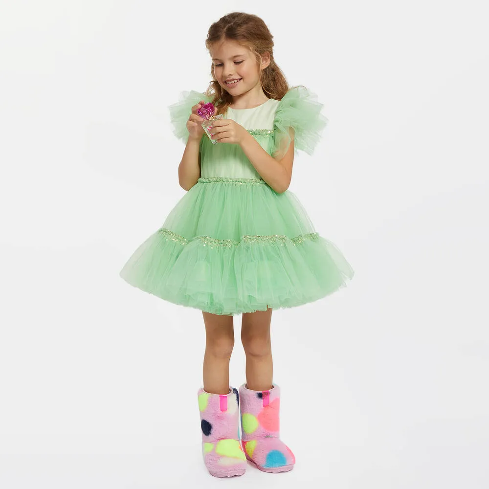 Billieblush Green Tulle Ruffle Dress