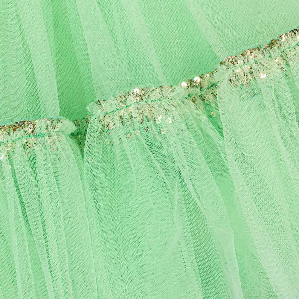 Billieblush Green Tulle Ruffle Dress