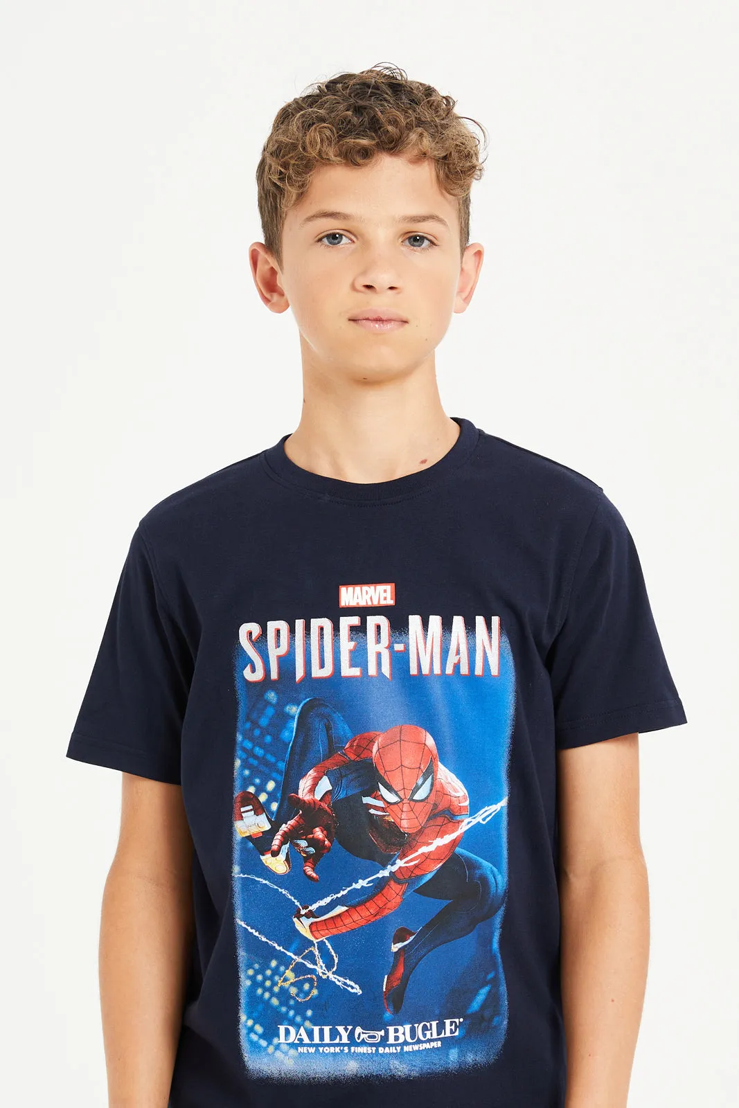 Boys Navy Spider-Man T-Shirt