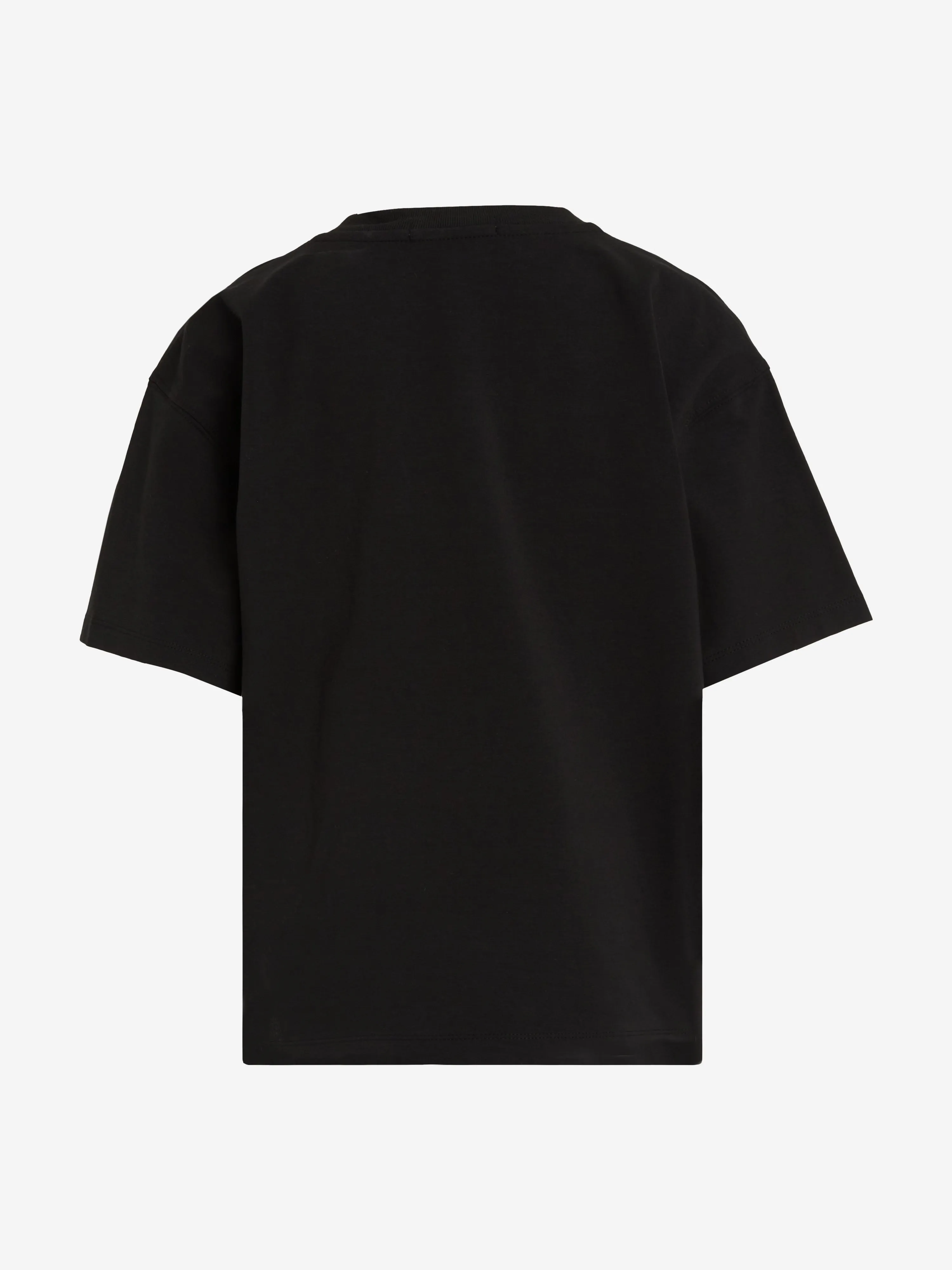 Calvin Klein Boys Neck Embroidered Relaxed T-Shirt in Black