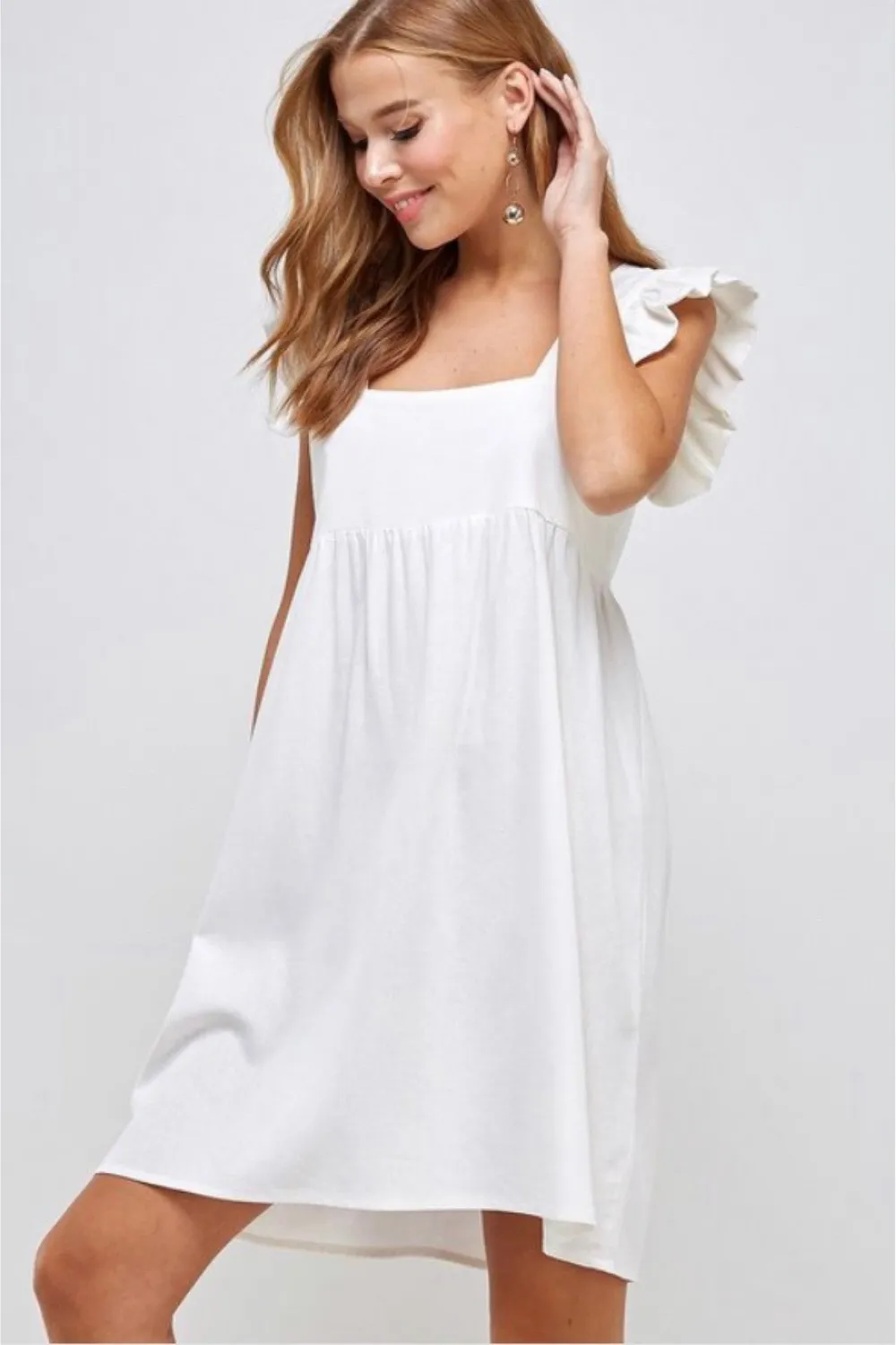 Cute White Ruffle Dress