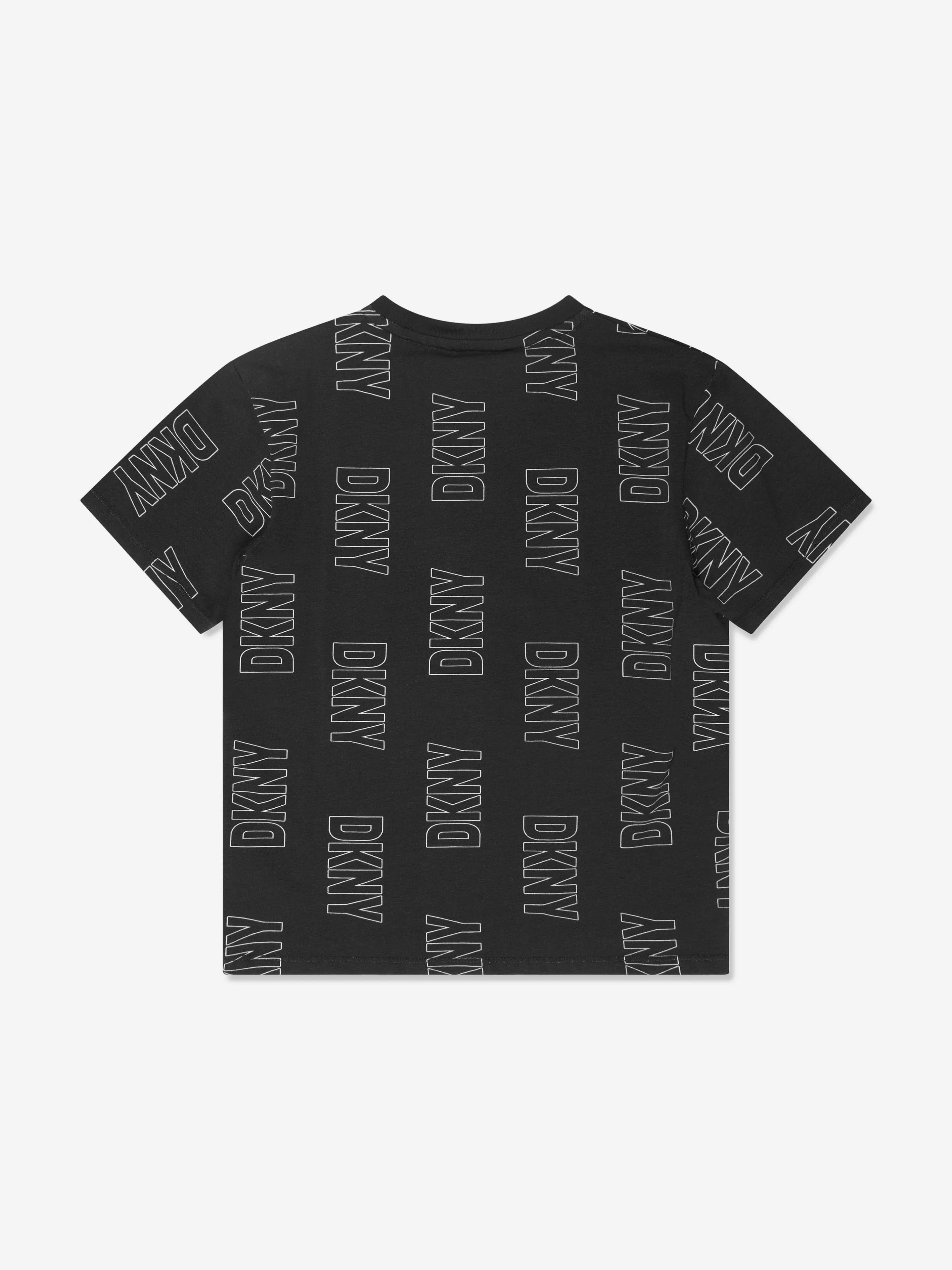 DKNY Kids Logo Print T-Shirt in Black