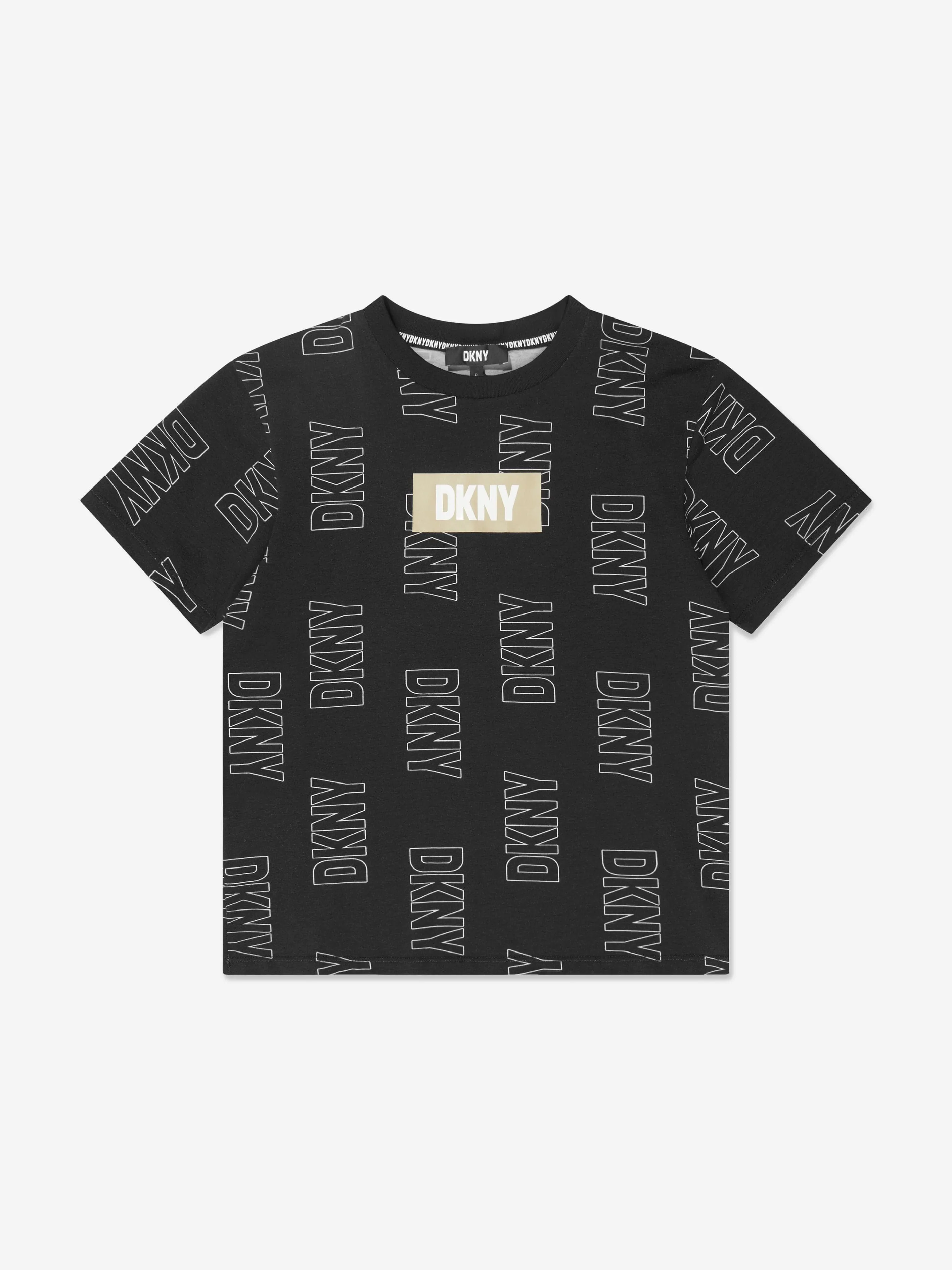 DKNY Kids Logo Print T-Shirt in Black