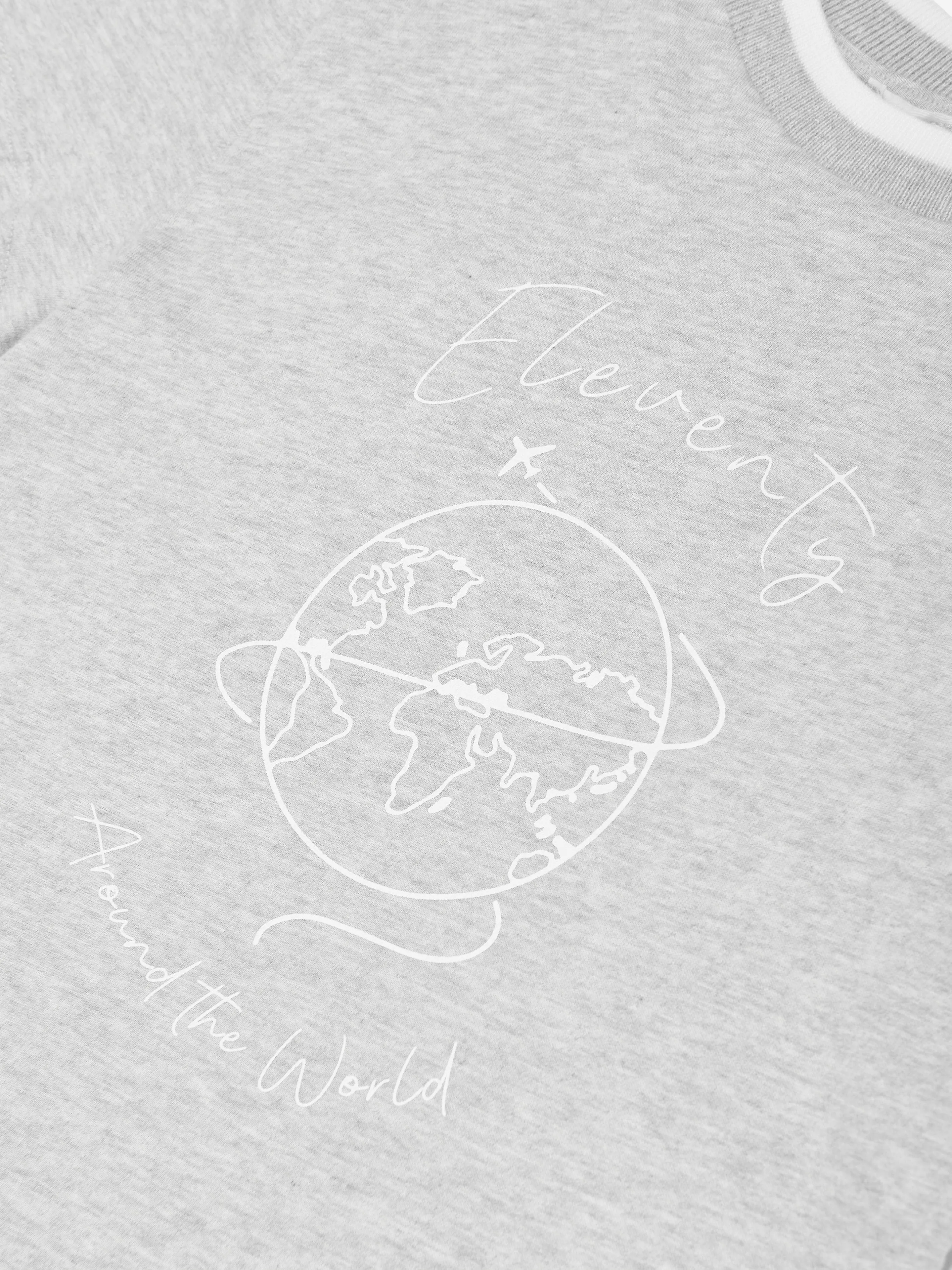 Eleventy Boys Around The World T-Shirt in Grey