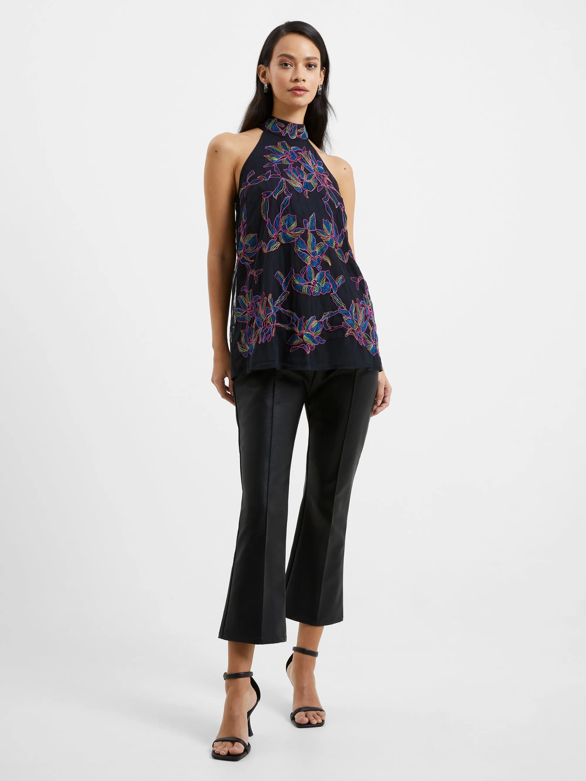 Emilia Embroidered Halterneck Top