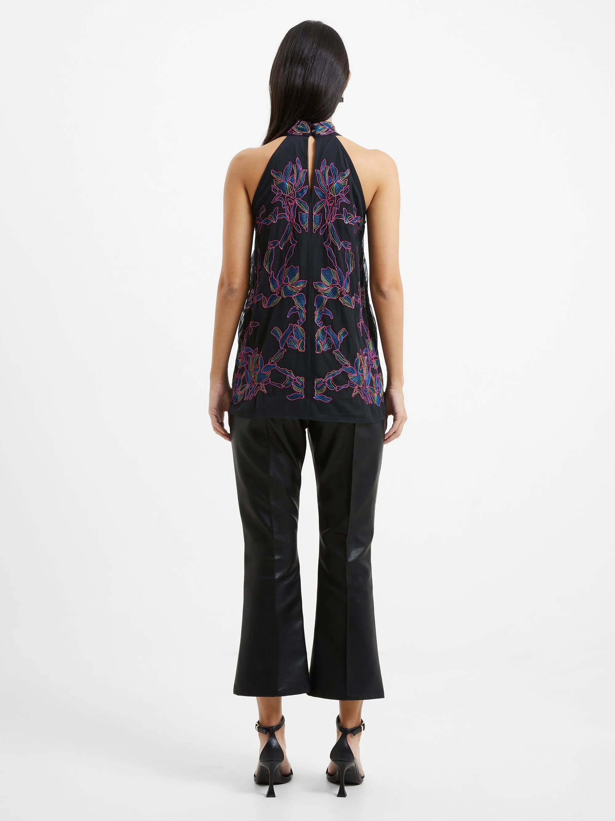 Emilia Embroidered Halterneck Top