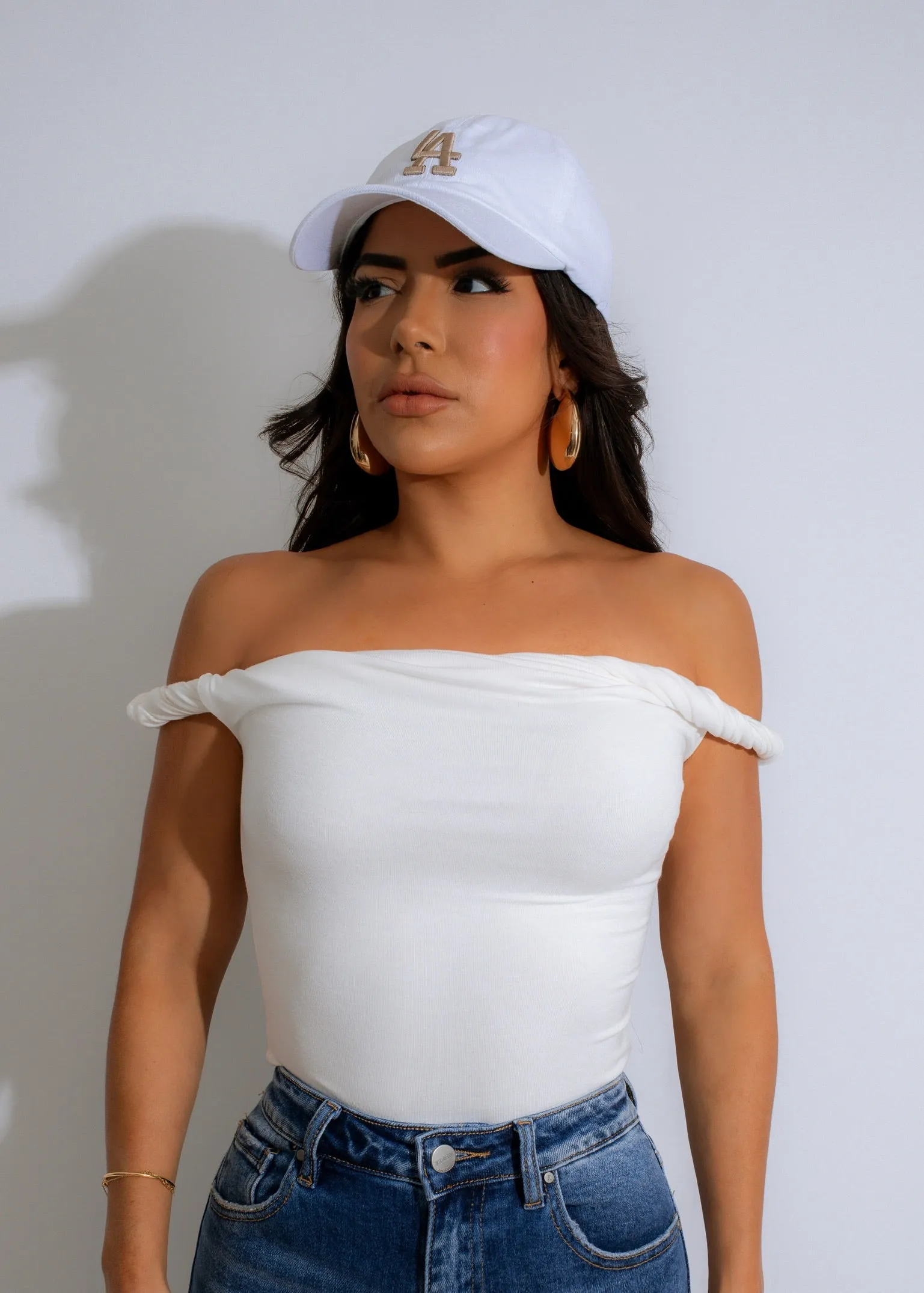 Ethereal Twist Long Top White