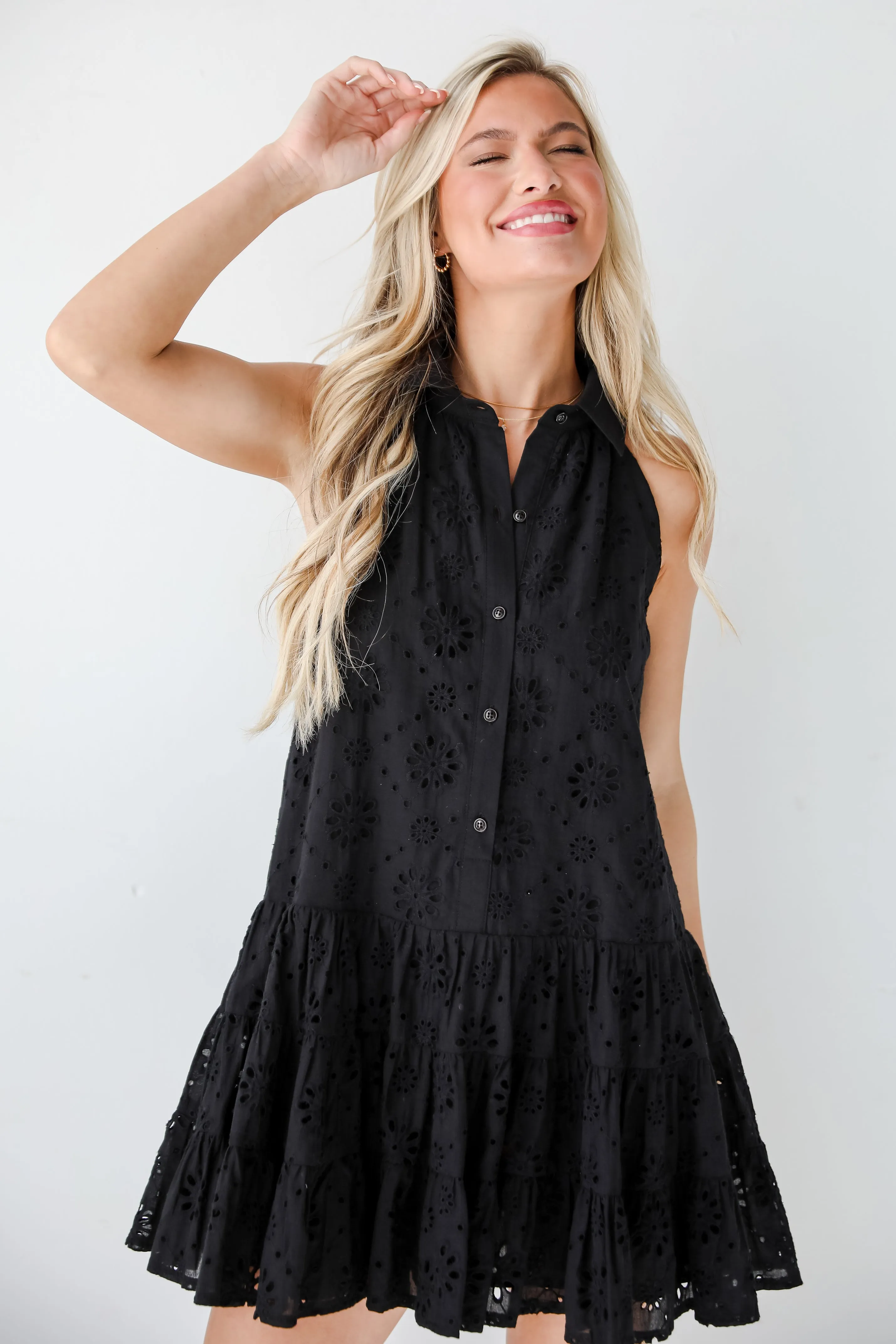 FINAL SALE - Truly So Sweet Eyelet Mini Dress