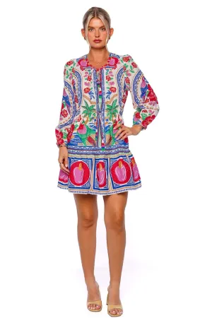 Flowers Beach Long Sleeve Mini Dress