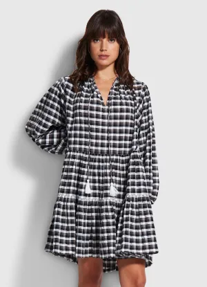 Gingham Tier Dress - Black