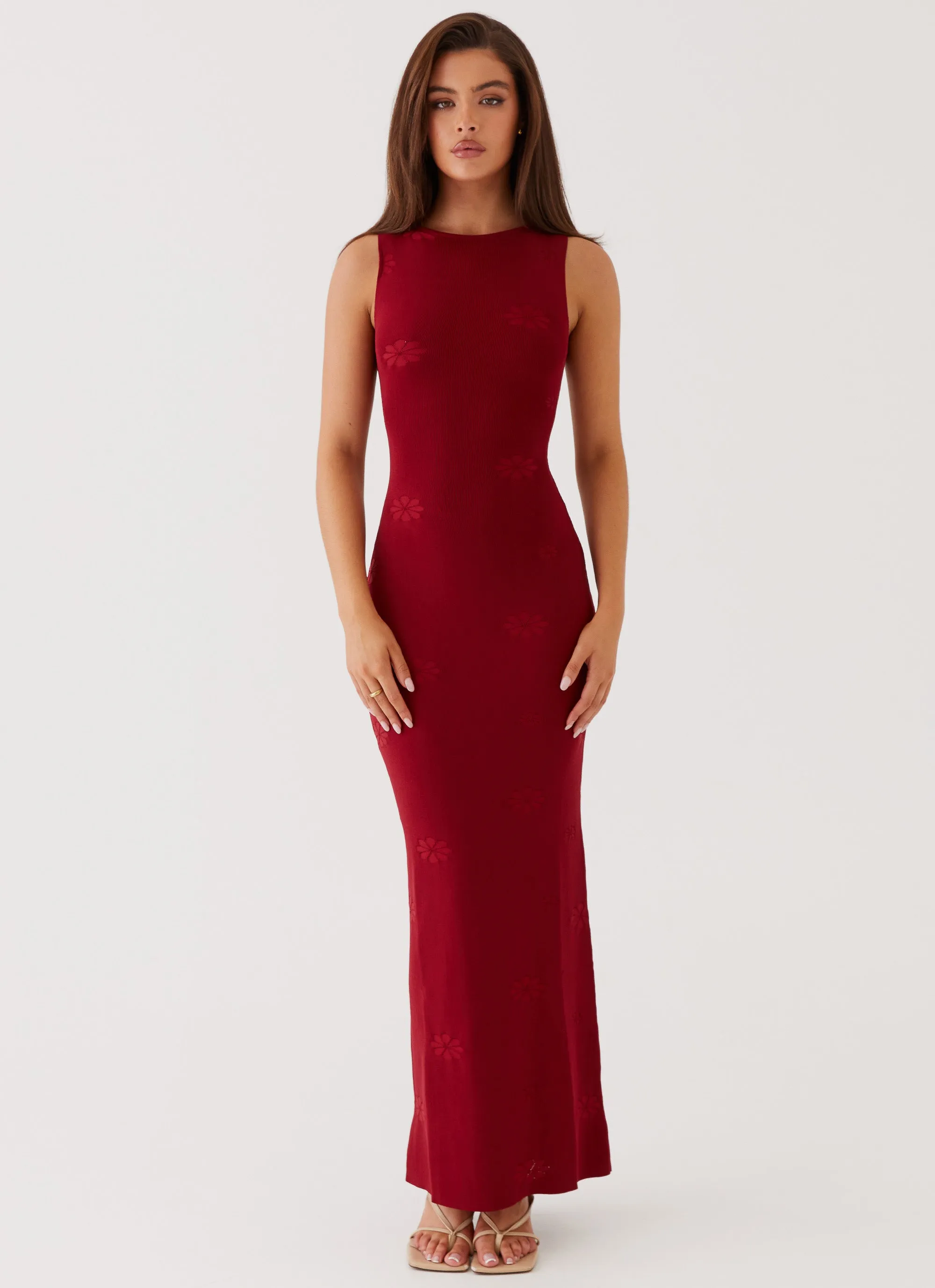 Holly Knit Maxi Dress - Red