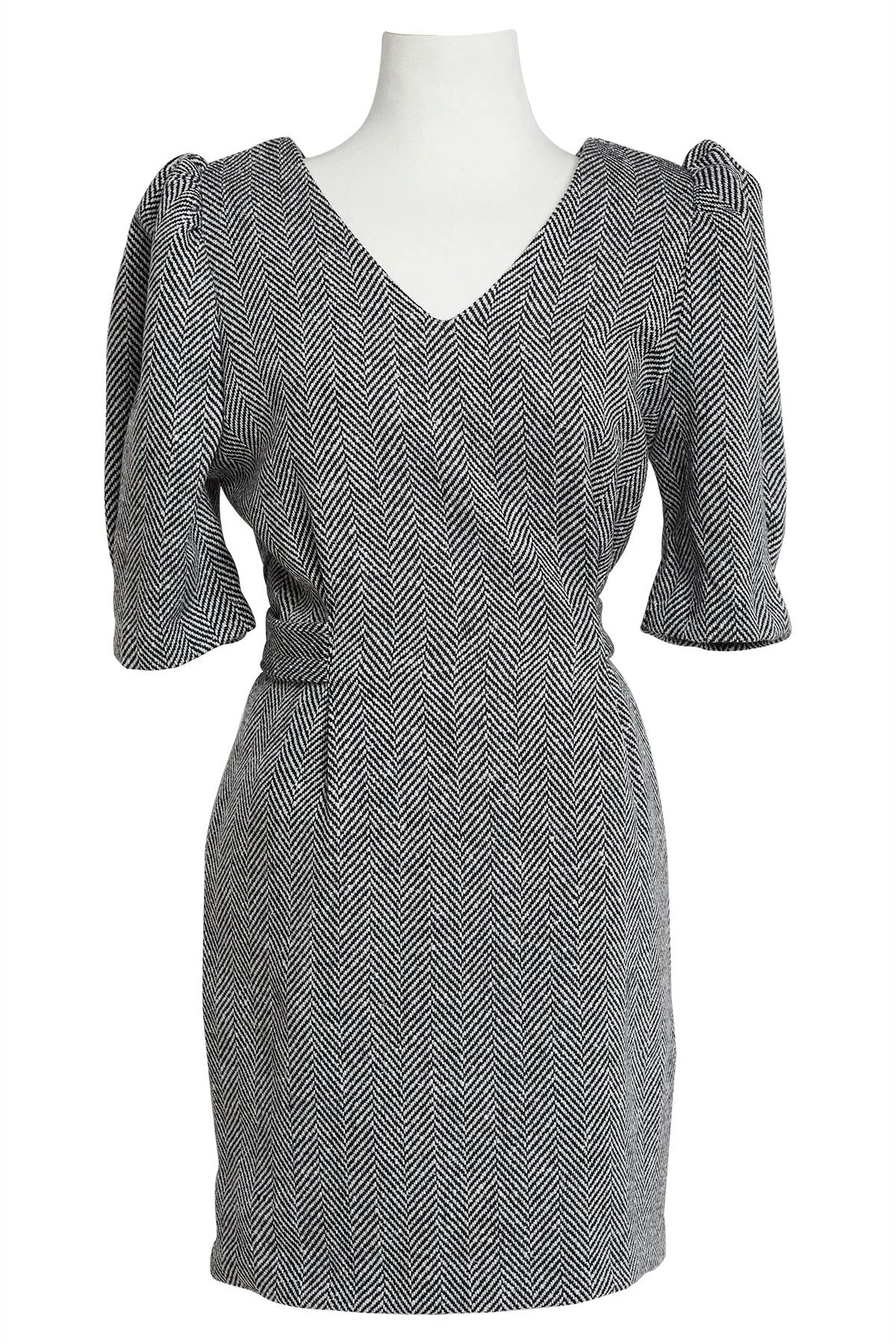 Jenny Tied Herringbone Dress-2 Colors