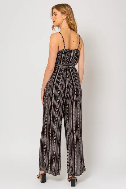 Keoni Sleeveless Abstract Jumpsuit