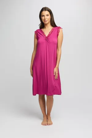 La Femme Modal Sleeveless Nightie Cerise