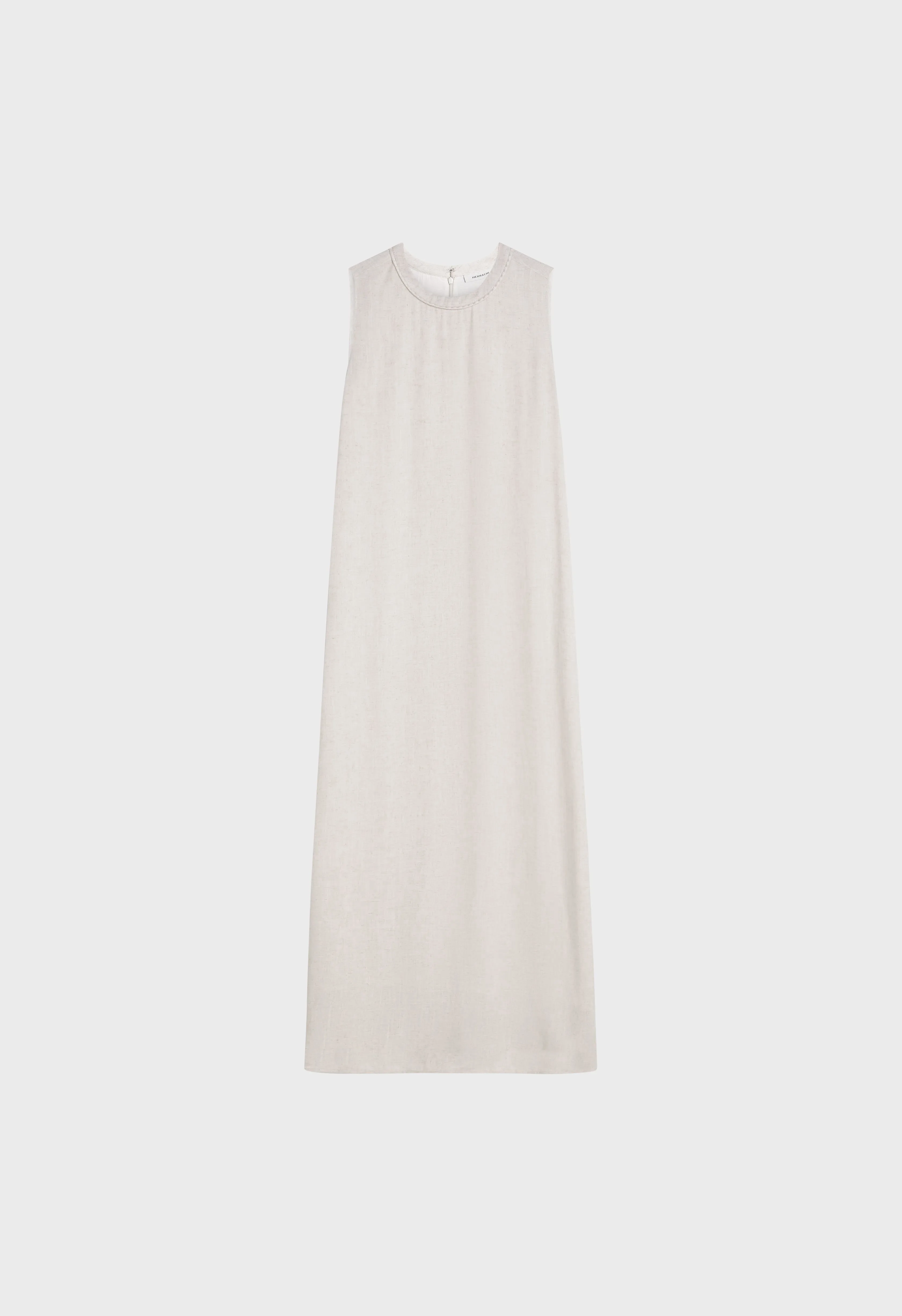 Linen Sleeveless Dress | Beige Melange