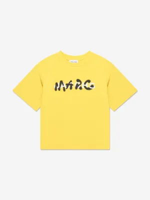 MARC JACOBS Boys Logo Print T-Shirt in Yellow