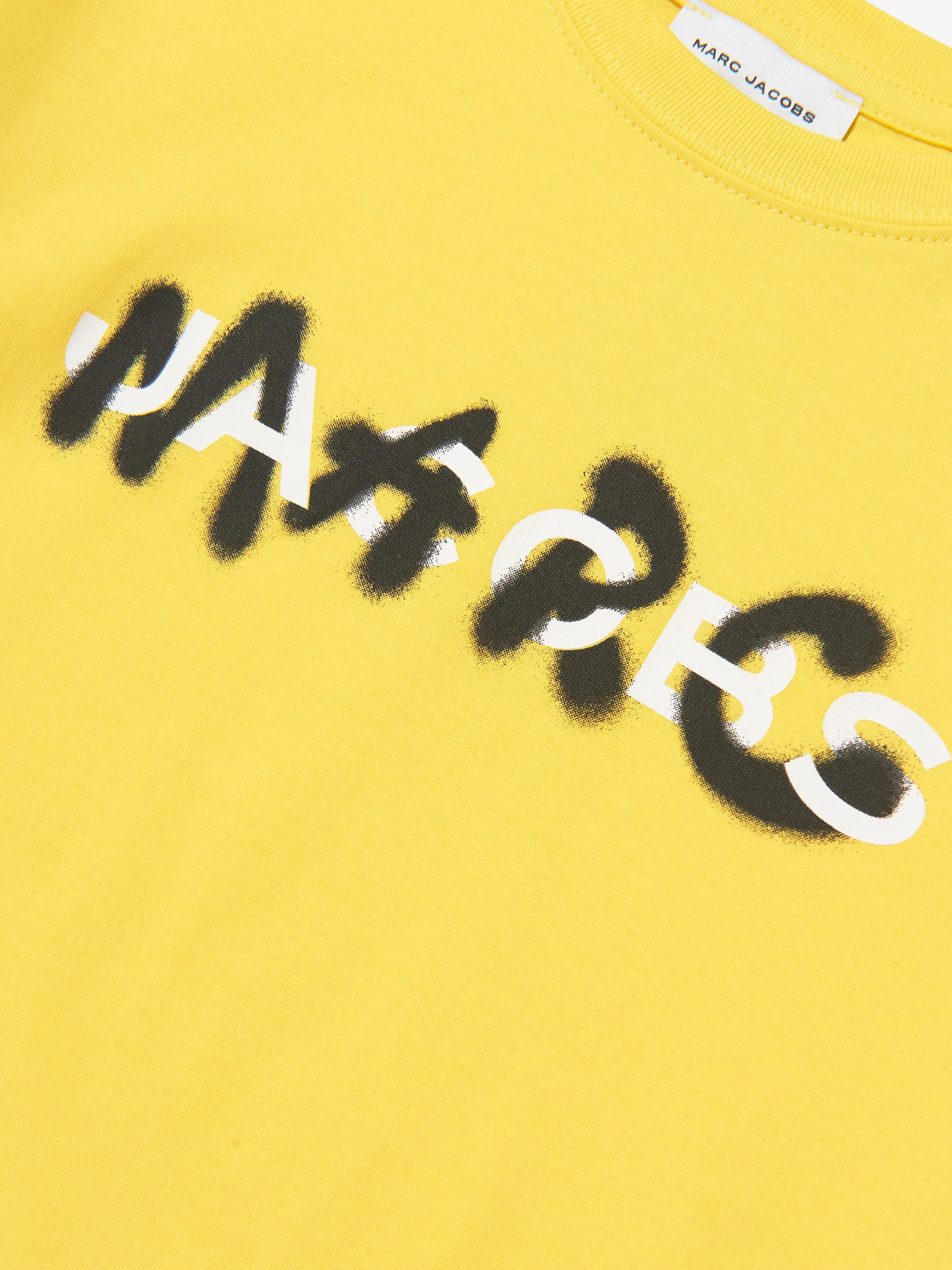 MARC JACOBS Boys Logo Print T-Shirt in Yellow