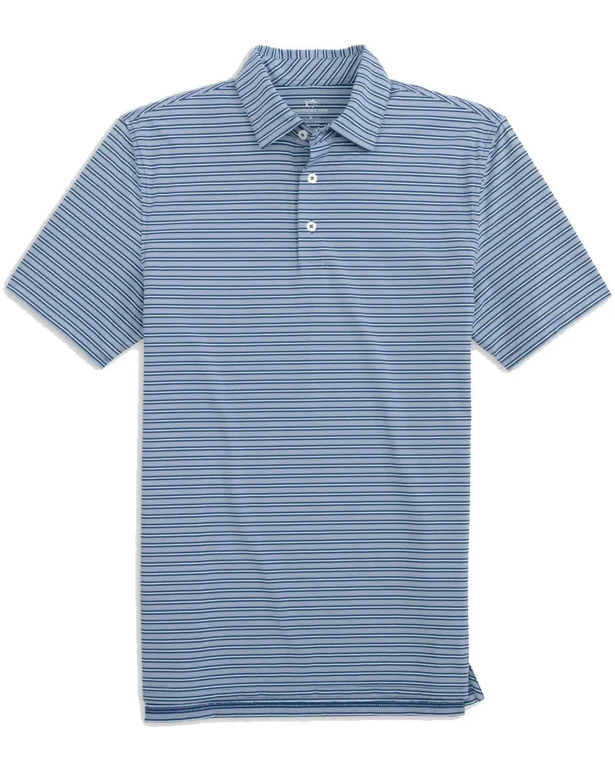 Mens Shortsleeve Brrr Crawford Stripe Performance Polo