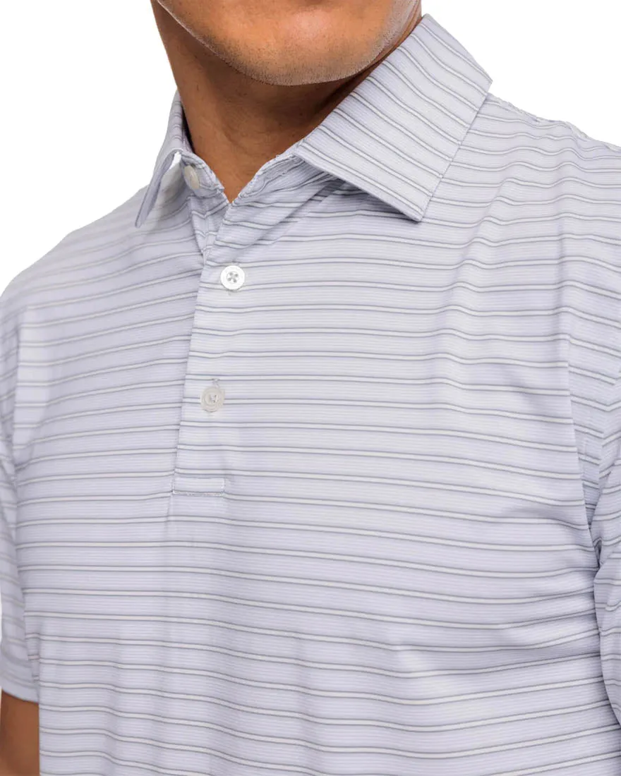 Mens Shortsleeve Brrr Crawford Stripe Performance Polo