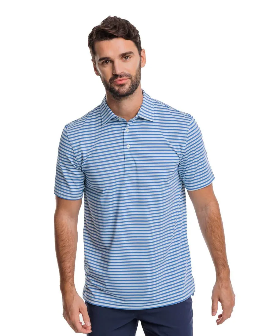 Mens Shortsleeve Driver Gulf Stripe Polo