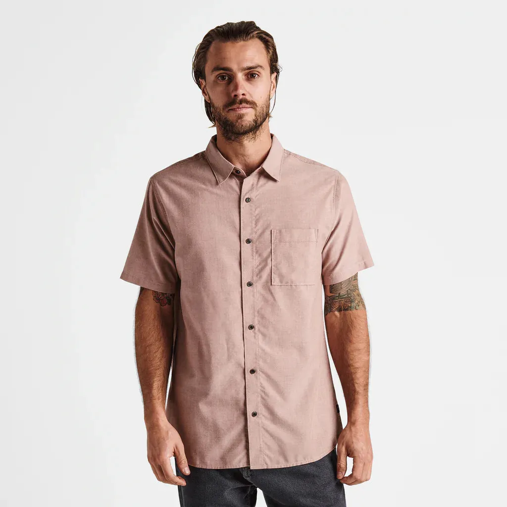 MEN'S WELL WORN BUTTON-UP SHIRT - RUSSET