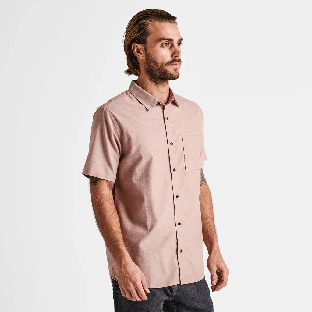 MEN'S WELL WORN BUTTON-UP SHIRT - RUSSET