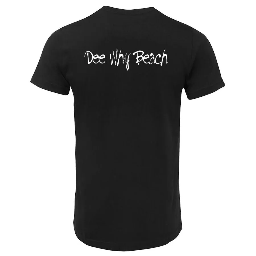 Northern Beaches Dee Why Beach T-Shirt (Black, Double-Sided)