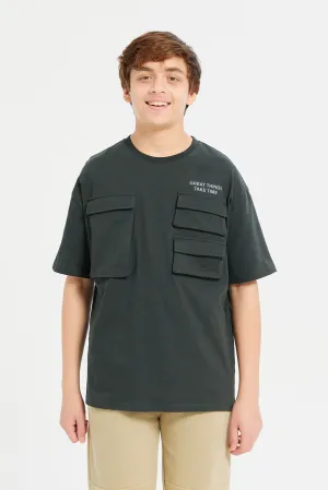 Olive 3 Pocket Oversize Tee