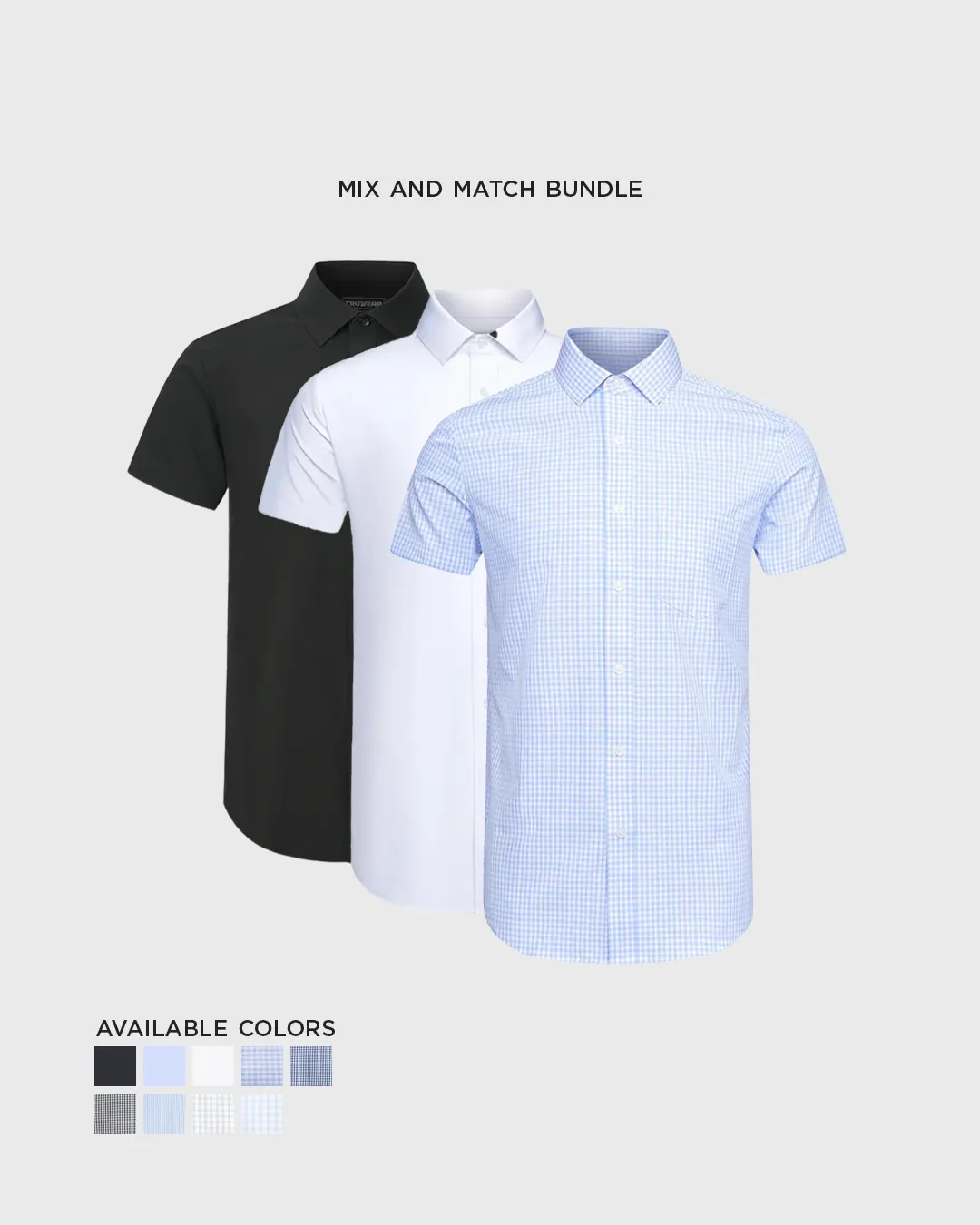 Phenom Classic Short Sleeve Dress Shirt 3 Pack Bundle