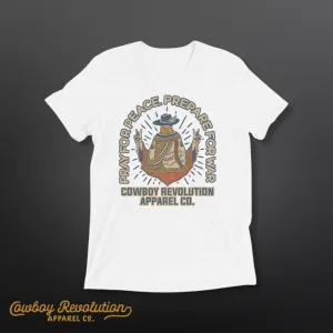 "PRAY FOR PEACE" COWBOY REVOLUTION SHORT SLEEVE TRI-BLEND TEE