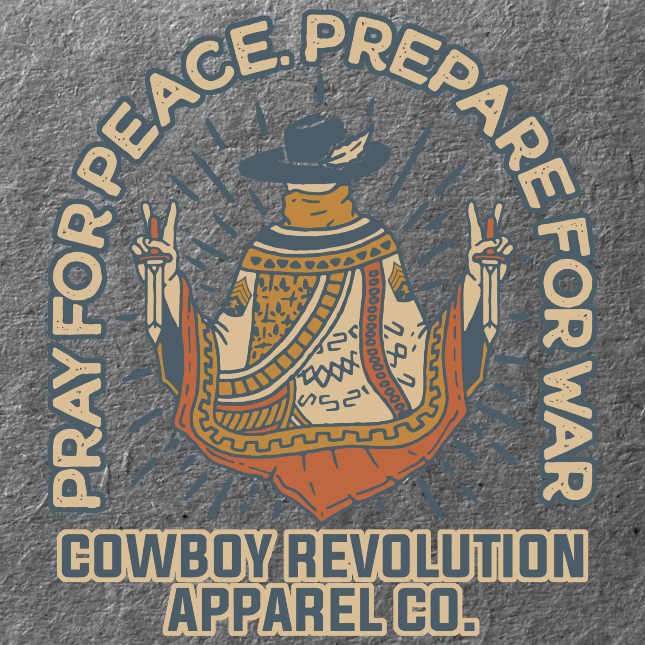 "PRAY FOR PEACE" COWBOY REVOLUTION SHORT SLEEVE TRI-BLEND TEE