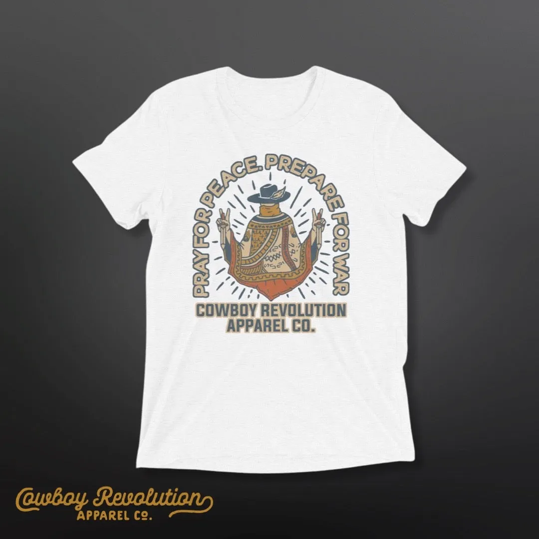 "PRAY FOR PEACE" COWBOY REVOLUTION SHORT SLEEVE TRI-BLEND TEE