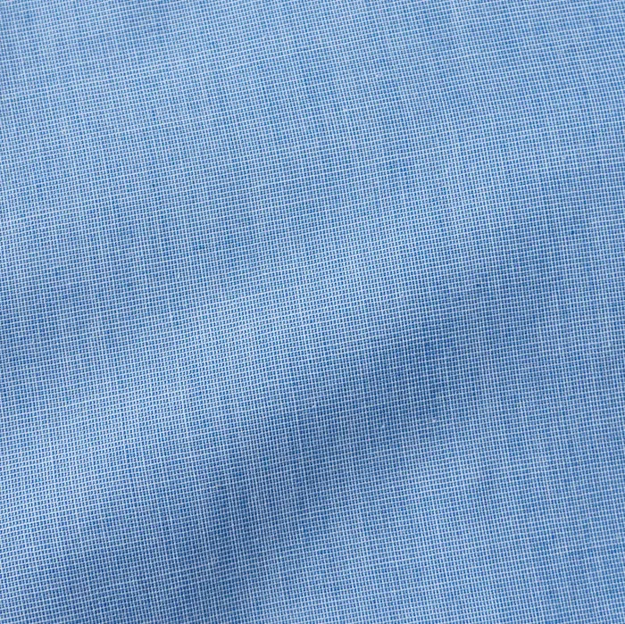 Short Sleeve Single Needle Shirt, Light Blue end on end