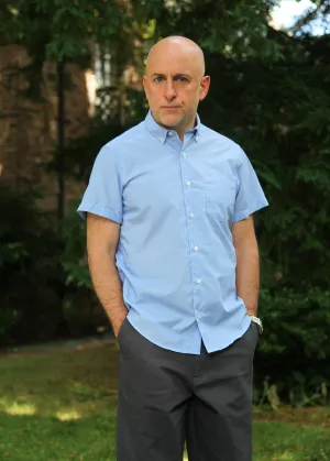 Short Sleeve Single Needle Shirt, Light Blue end on end