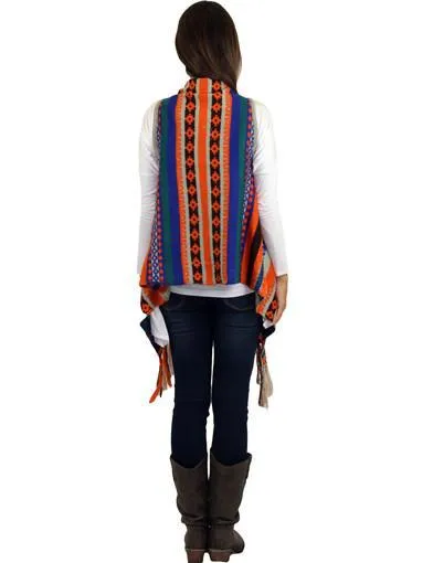 Sleeveless Cardigan With Fringe