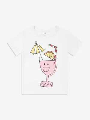 Stella McCartney Girls Drink Print T-Shirt in Ivory