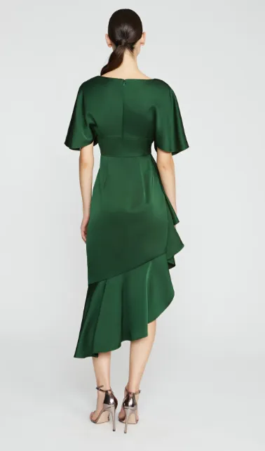 Theia Asymmetrical Ruffle Gwen Dress Thorn