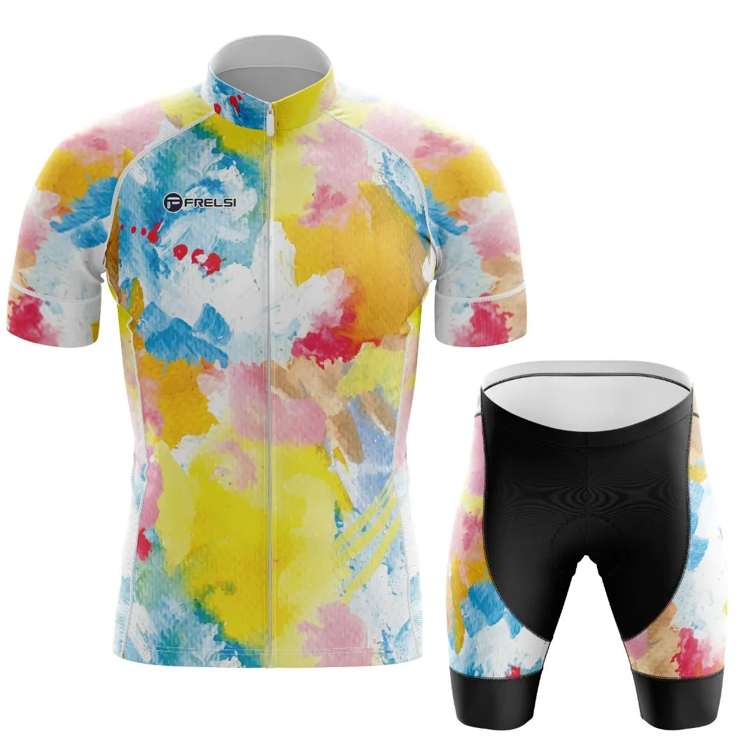 Watercolor Pedal Splash | Men's Short Sleeve Cycling Set