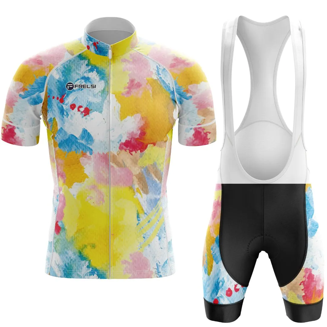 Watercolor Pedal Splash | Men's Short Sleeve Cycling Set