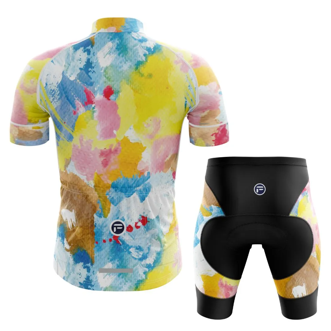 Watercolor Pedal Splash | Men's Short Sleeve Cycling Set