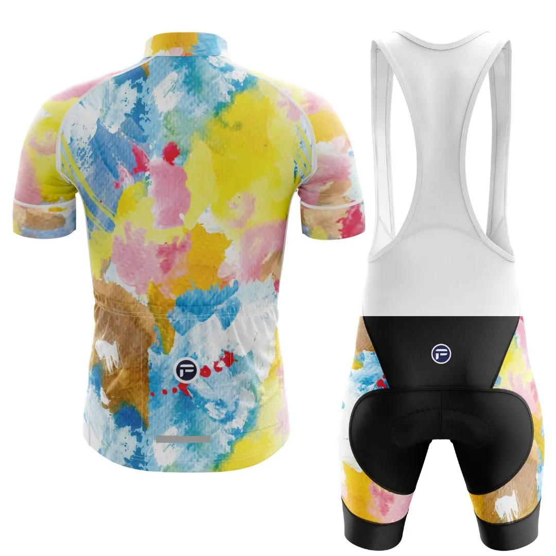 Watercolor Pedal Splash | Men's Short Sleeve Cycling Set